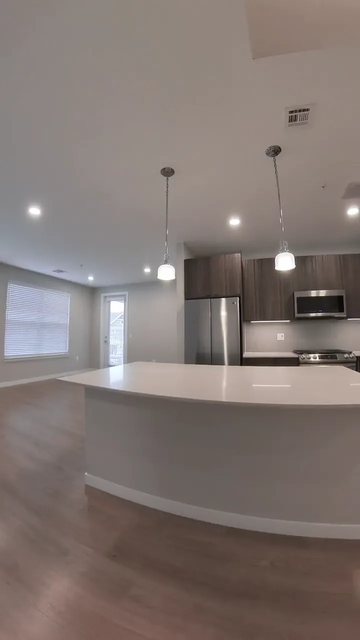 Indoor drone tour of an apartment listing